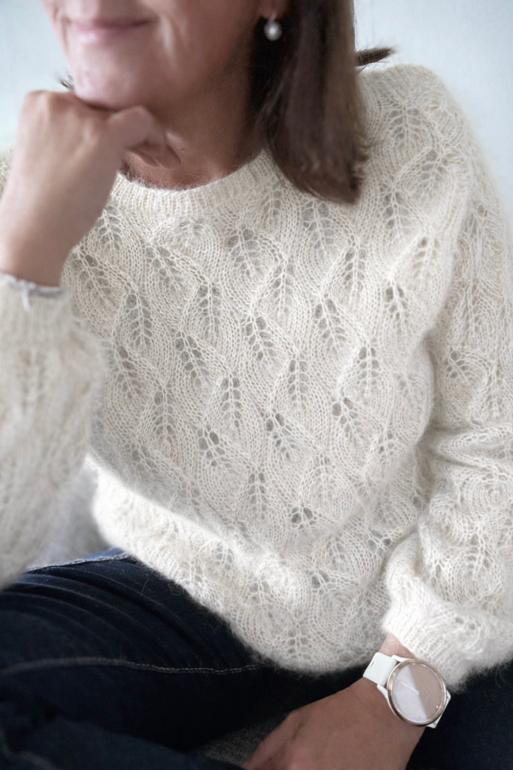 Crossing leaves sweater