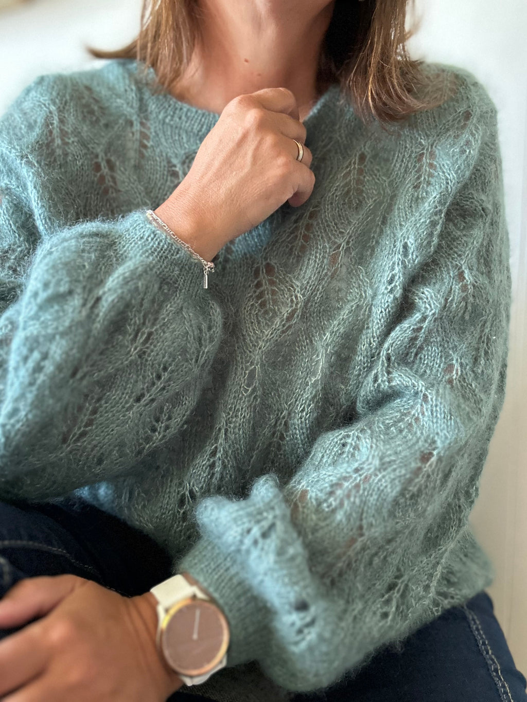 Crossing leaves sweater