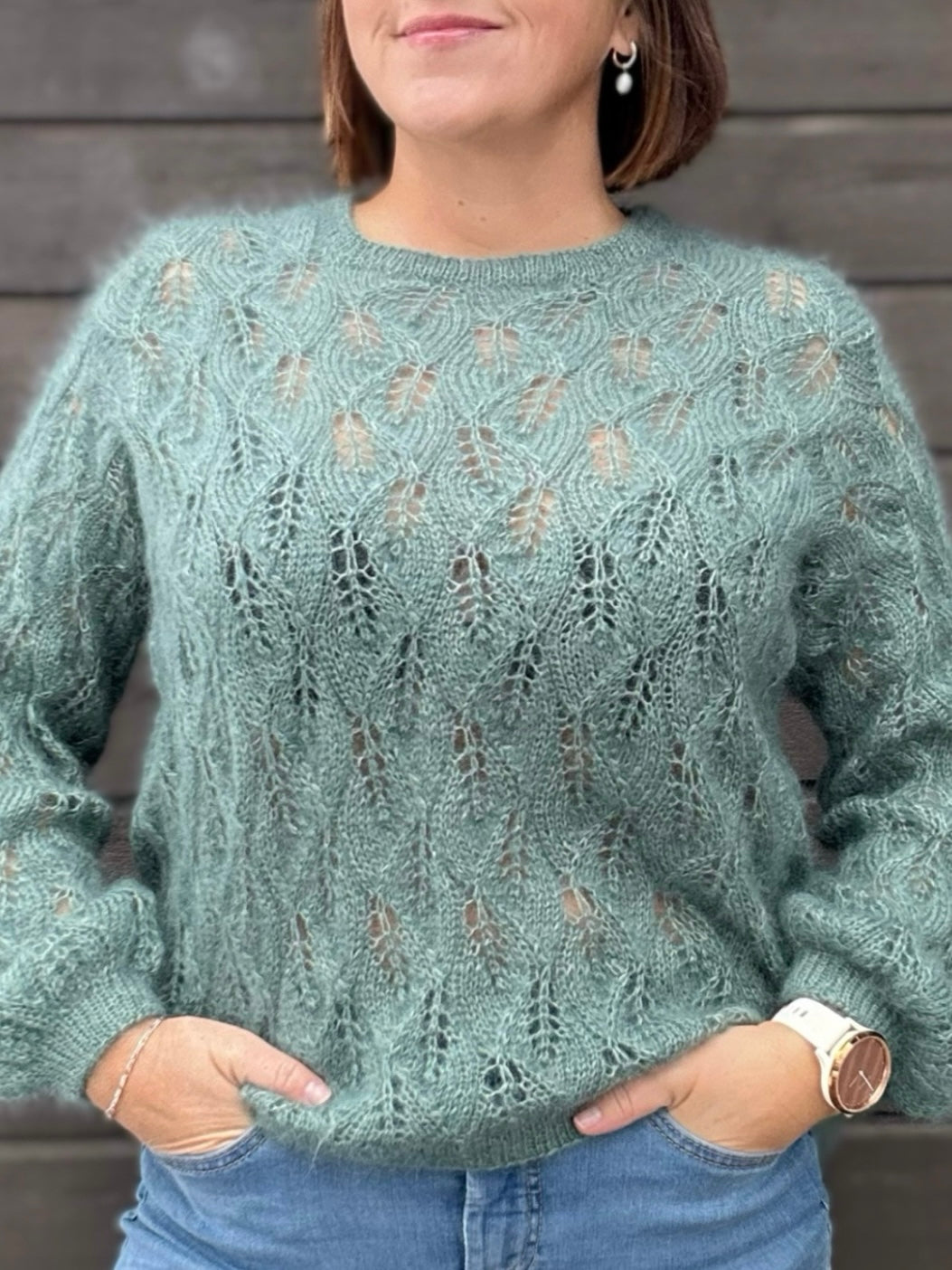 Crossing leaves sweater